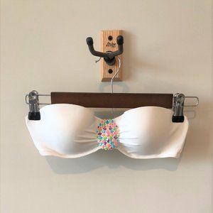 Victoria's Secret White Jewel Bandeau Swim Top
